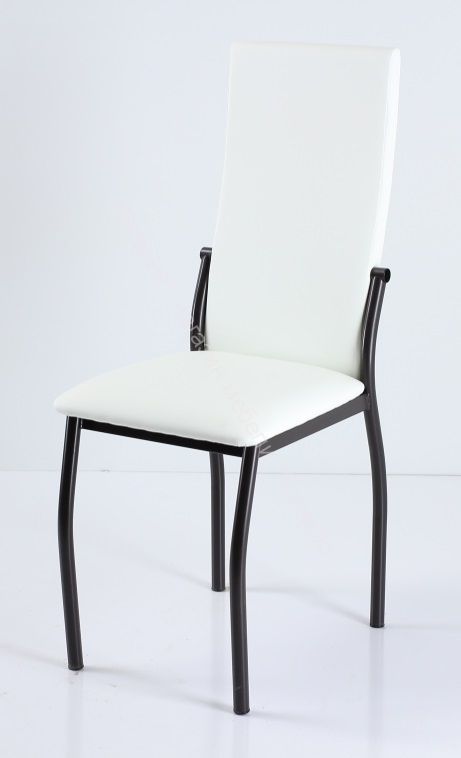 Кухонный стул "B-610" (Белый кожзам/Металл коричневый)