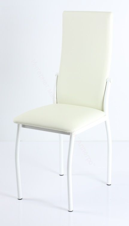 Кухонный стул "B-610" Слоновая кость кожзам/Металл белый