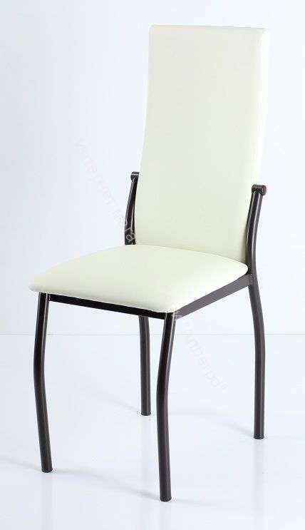 Кухонный стул "B-610" Слоновая кость кожзам/Металл коричневый