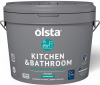 Краска для Кухонь и Ванных Olsta Kitchen & Bathroom 9л Латексная, Матовая / Ольста Китчен & Бафрумс