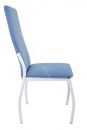 Кухонный стул "B-610" Велюр катания голубой/Металл белый