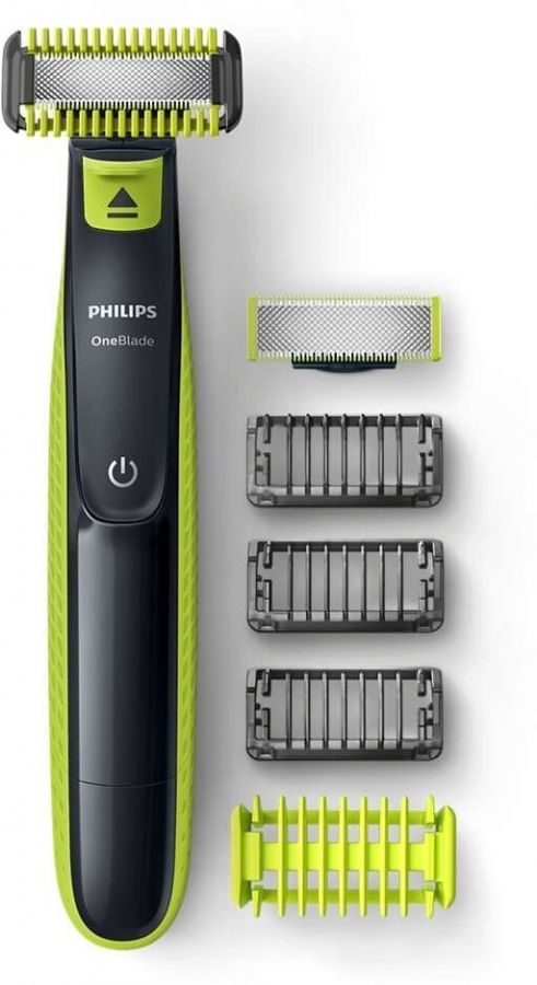 Триммер Philips OneBlade QP2620/20, чёрный/зелёный лайм