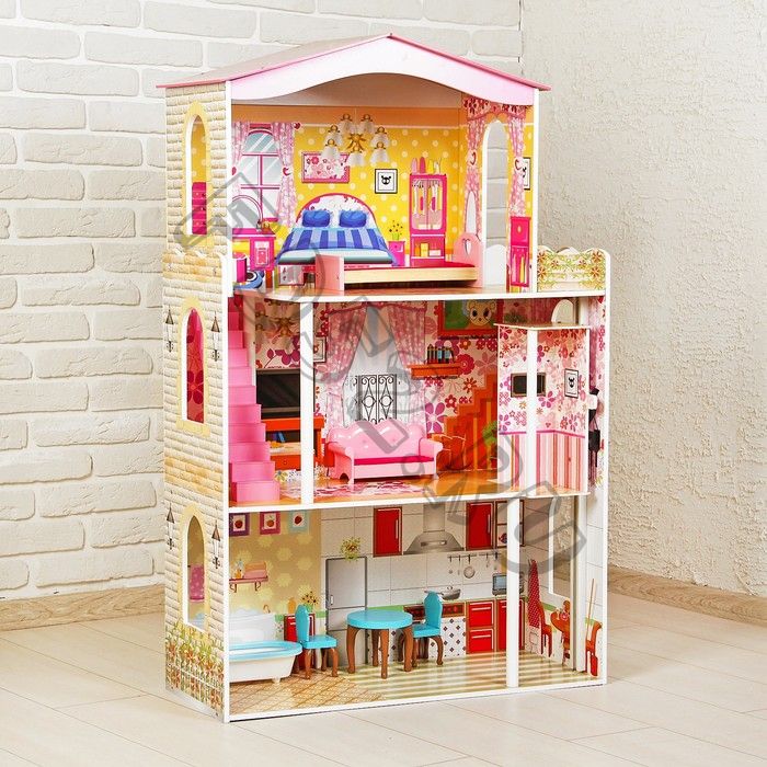 Кукольный дом «Яркий интерьер», с мебелью