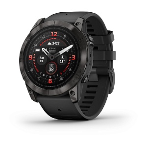 Умные часы Garmin Epix Pro (Gen 2) Sapphire Edition 51 мм, титановый угольно-серый, DLC, черный силиконовый ремешок фото