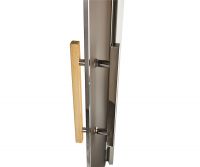 Дверь для хамама и сауны стеклянная Grandis Silver, бронза матированная, серебристый профиль