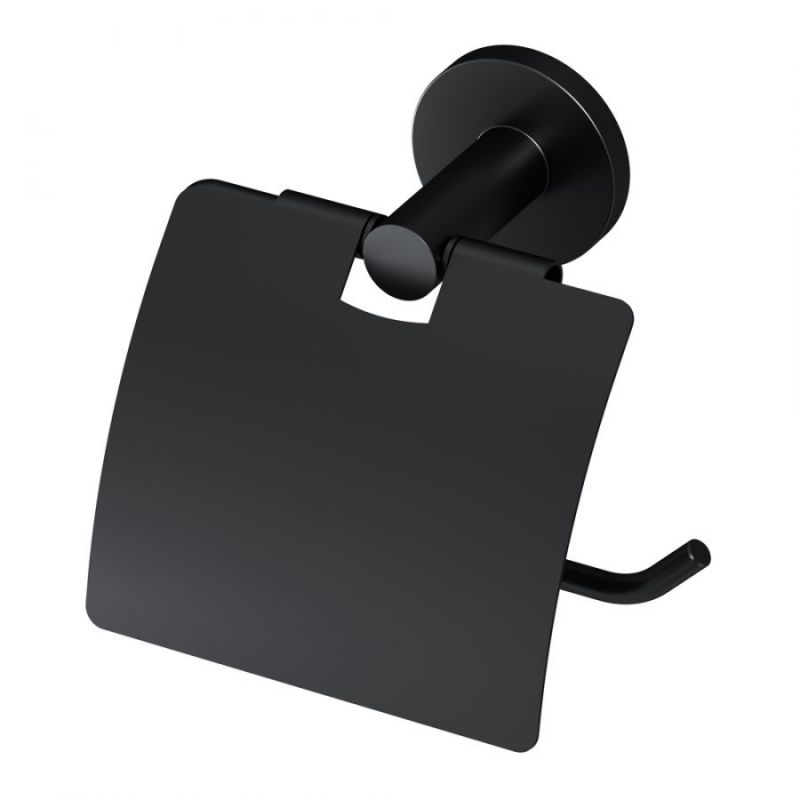 Держатель для туалетной бумаги с крышкой, черный, AM.PM X-Joy A85A341422