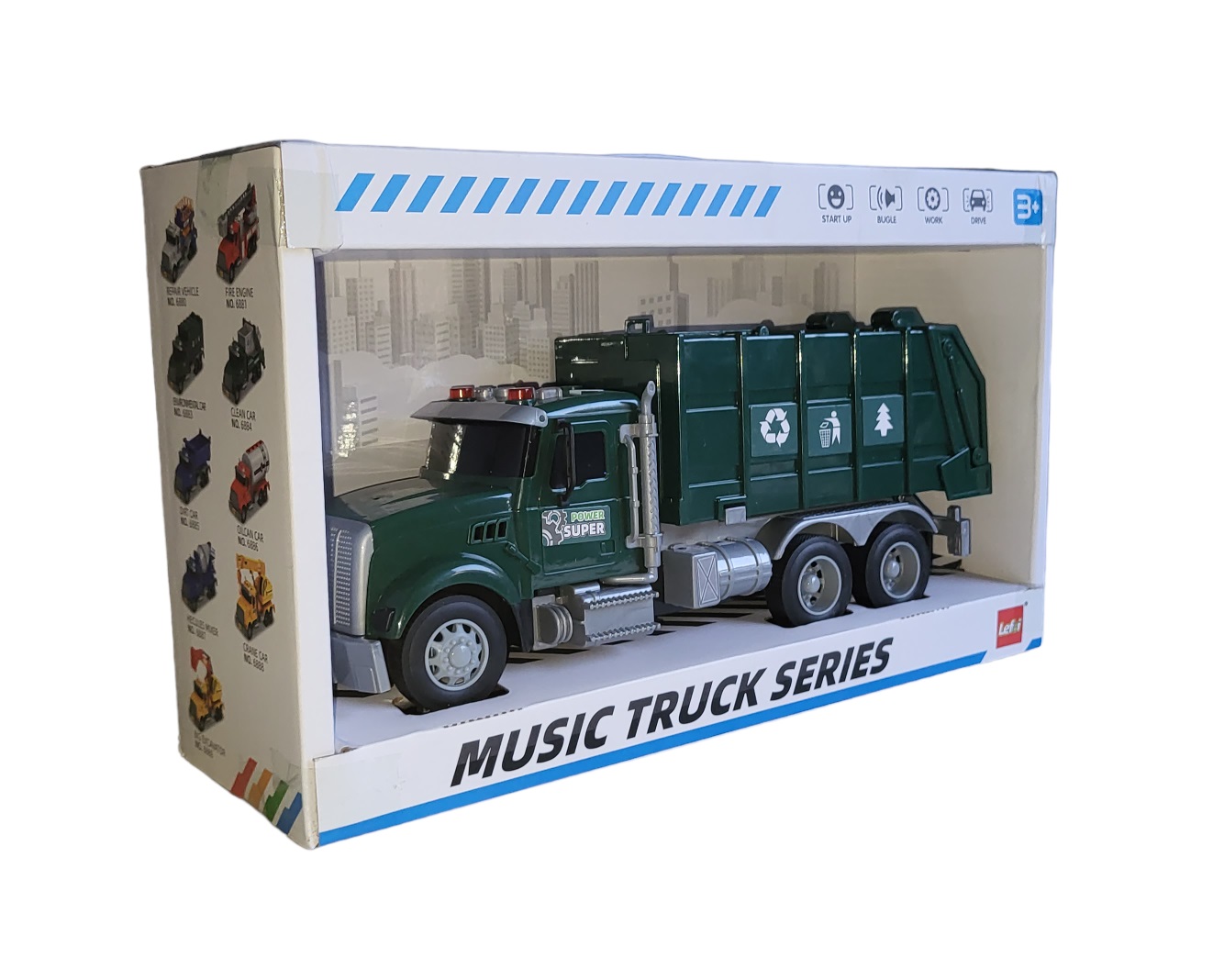 Машинка музыкальная мусоровоз, мусорная машина кузовного типа (6883)