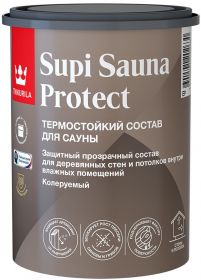 Состав Термостойкий для Сауны Tikkurila Supi Sauna Protect EP 2.7л Прозрачный, Полуматовый / Тиккурила Супи