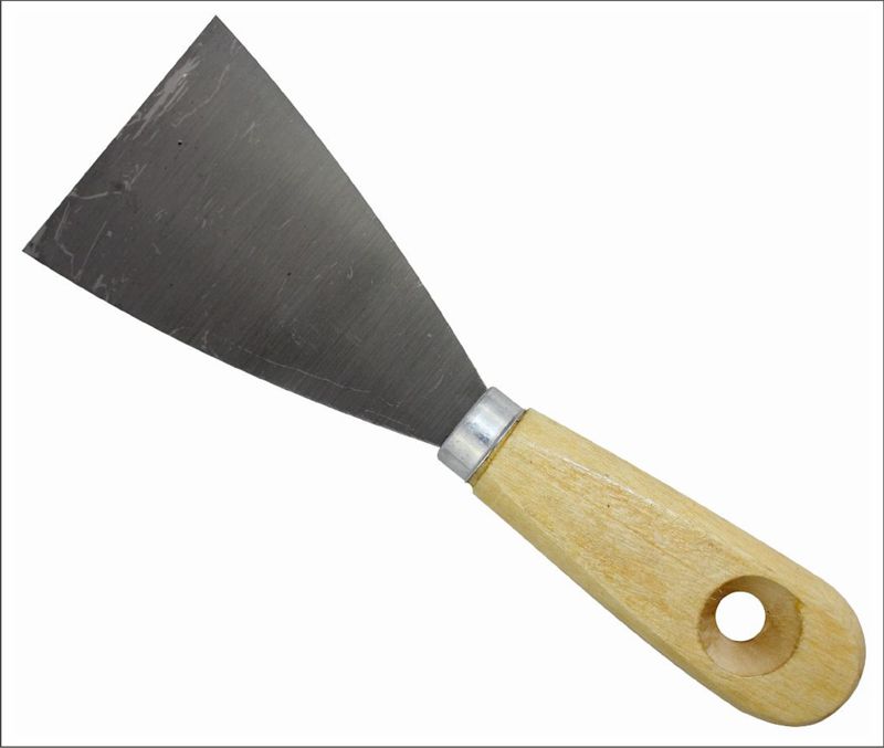Шпательная лопатка деревянная рукоятка, пружинная сталь 25 мм