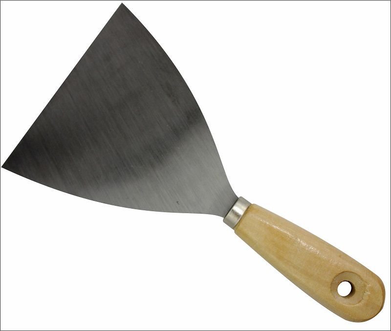 Шпательная лопатка деревянная рукоятка, пружинная сталь 120 мм
