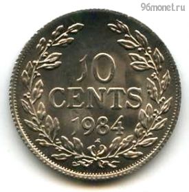 Либерия 10 центов 1984