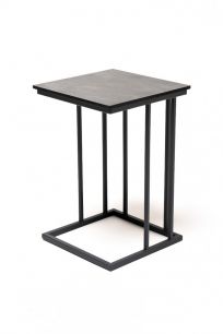 Интерьерный стол "Тулон" из HPL квадратный 40х40, H60, цвет "серый гранит"