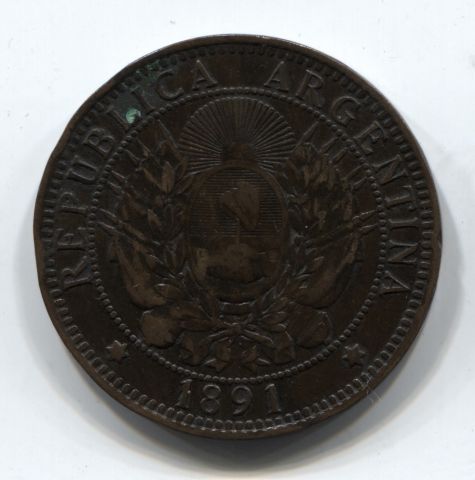 2 сентаво 1891 Аргентина