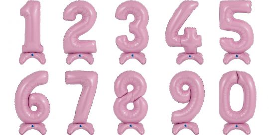Цифра Нежно-розовая на ножках 60 см с воздухом