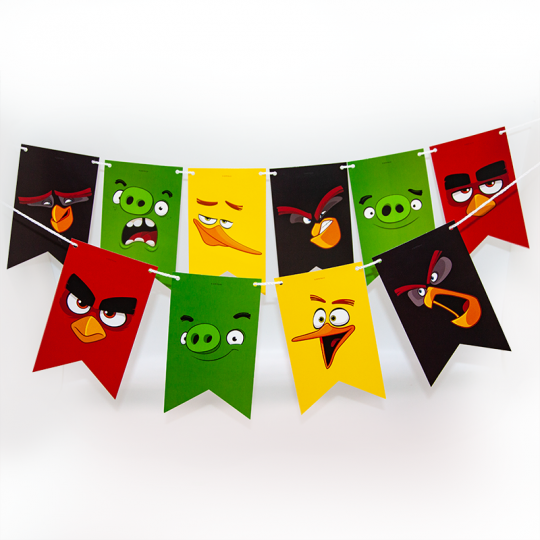Гирлянда флажки Angry Birds
