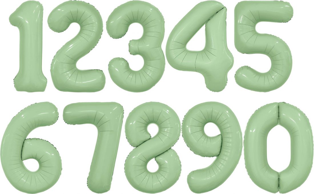 Олива сатин цифра - большой фигурный фольгированный шар с гелием