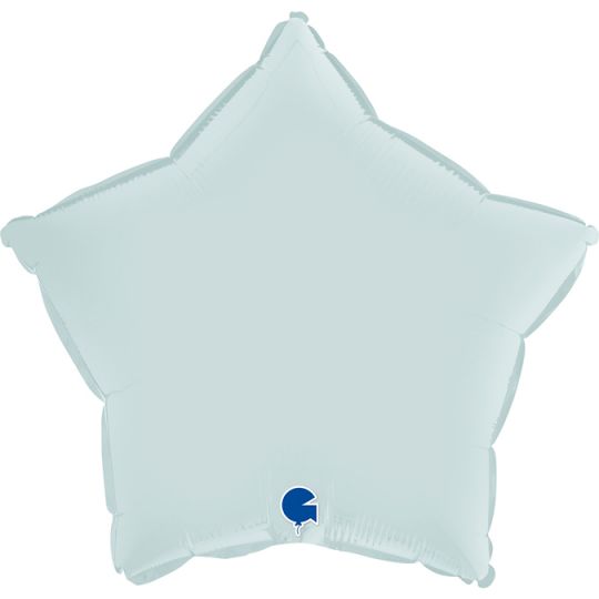 Звезда голубой сатин шар фольгированный с гелием