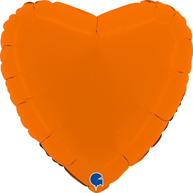 Сердце Оранжевое (осень) шар фольгированный с гелием