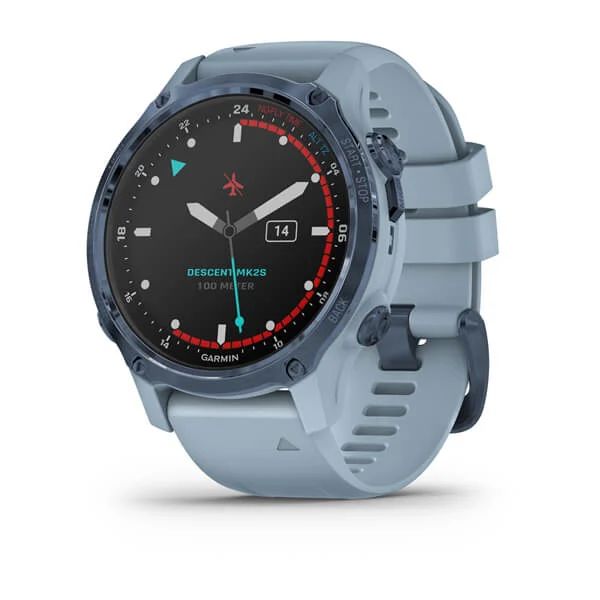 Умные часы Garmin Descent MK2S голубой корпус c силиконовым ремешком цвета морской пены