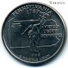 США 25 центов 1999 D Пенсильвания