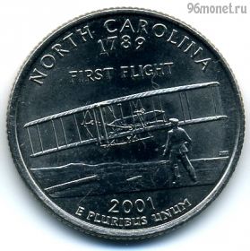 США 25 центов 2001 D Северная Каролина