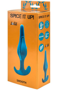 Анальная пробка для ношения Lola Toys Spice it up Smooth бирюзовая, 10,5*3 см