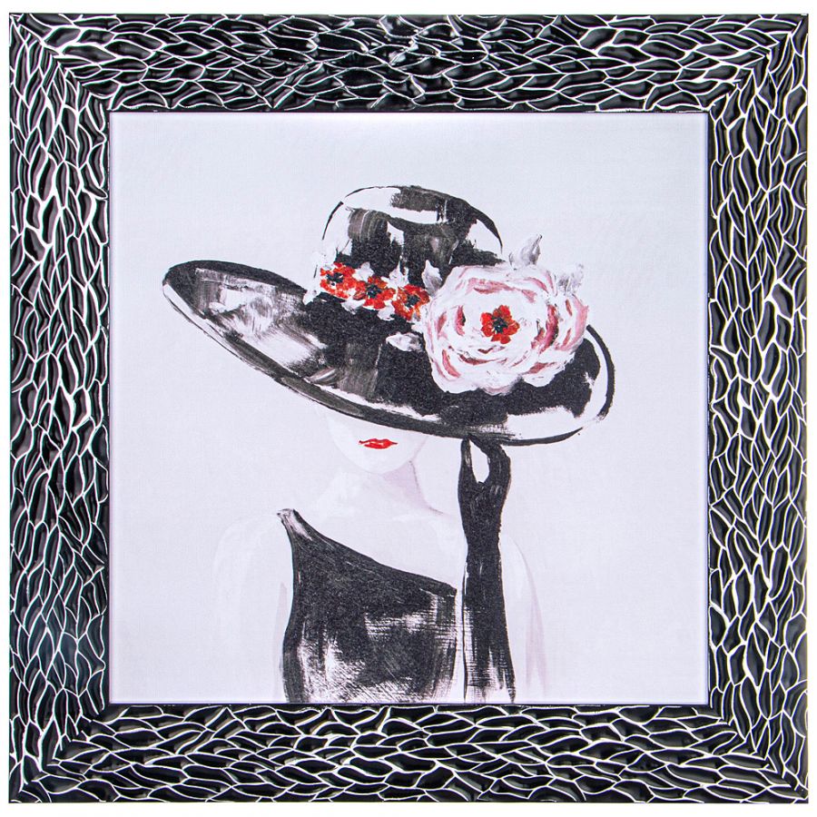 Картина в раме, цвет: черный с серебром, размер 50x50 см