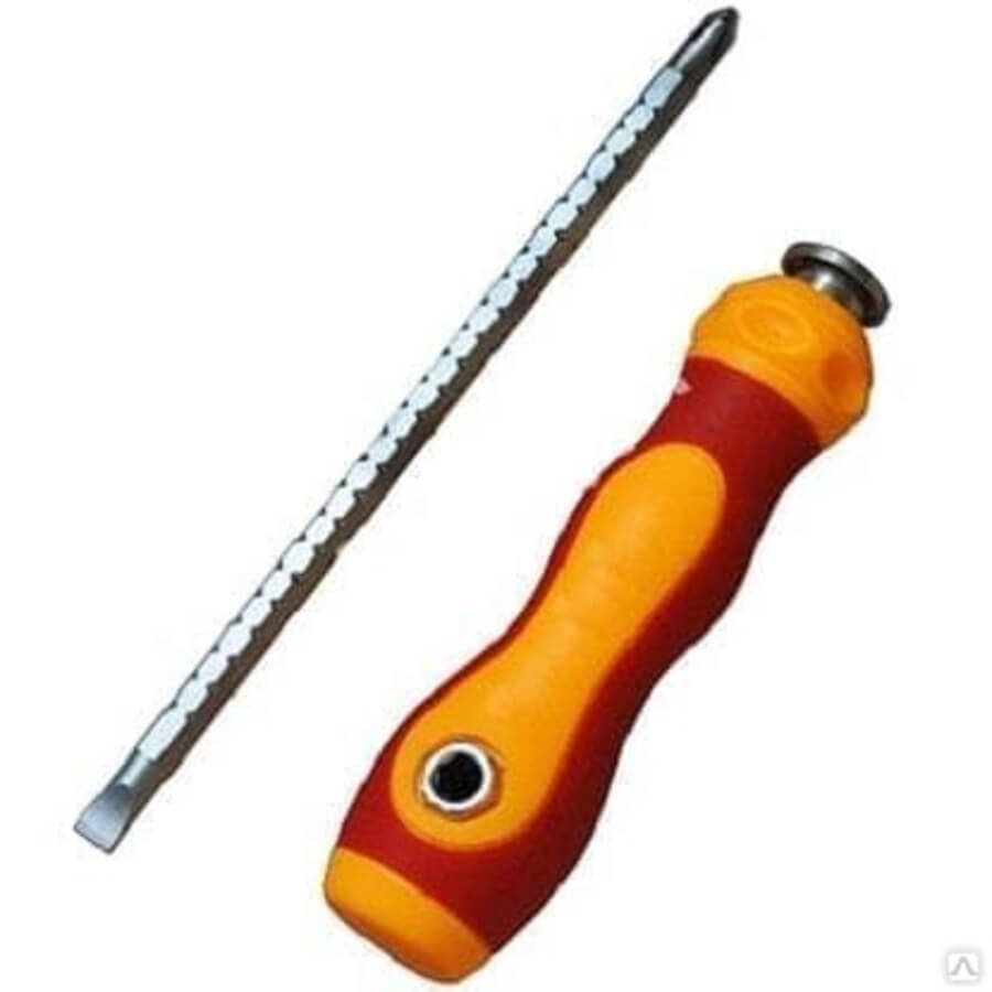 027 Отвертка двусторонняя, оранжевая ручка - 180мм