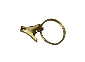 036 Зажим металлический, для штор маленькие, с кольцом, (100шт., цена за уп.) Цвет: золото. Арт: ОТК-1000-6