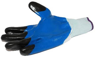 014 Перчатки нейлоновые, с нитриловым покрытием. Цвет: синий