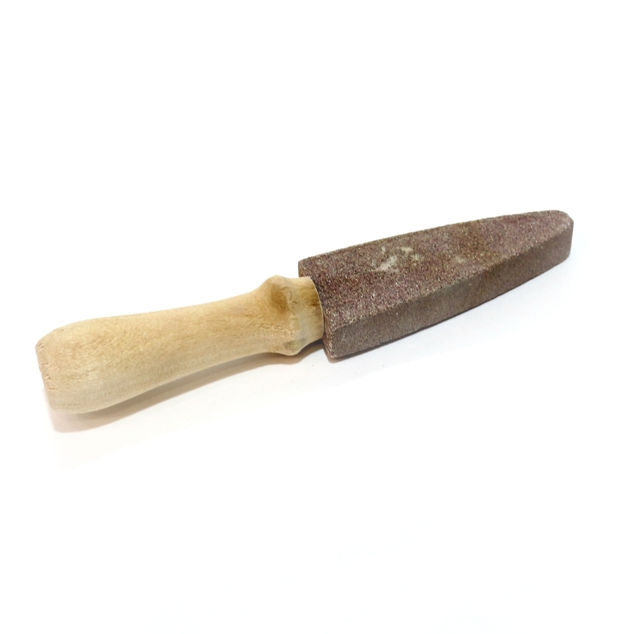 Брусок абразивный, для заточки ножей, с деревянной ручкой(50)