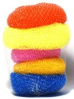 Н/Б Мочалка для посуды пластмассовая цветная /ПВХ 5 шт