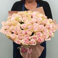 51 нежно-розовая роза 60см