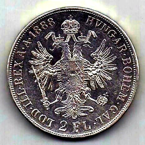 2 флорина 1888 Австрия UNC