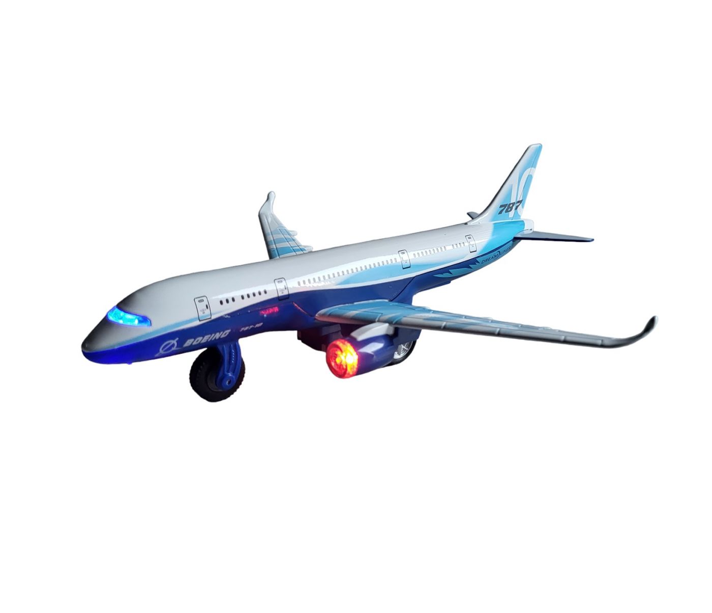 Самолет металлический коллекционный Боинг 787-10 Dream Liner со светом и звуками 27 см.