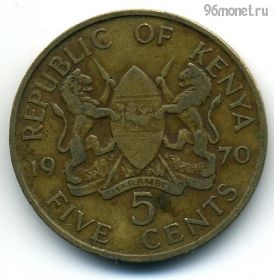 Кения 5 центов 1970