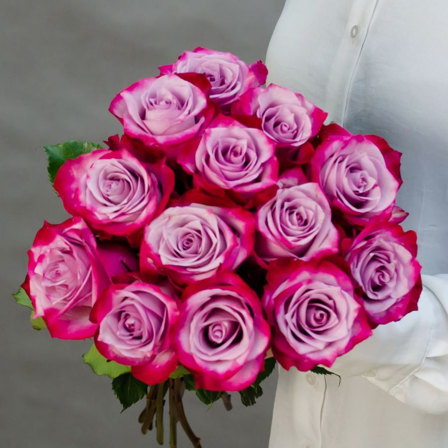 Монобукет из 13 роз "Фиолетовая мечта"