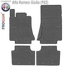 Коврики Alfa Romeo Giulia (952) от 2016 -  в салон резиновые Frogum (Польша) - 4 шт.
