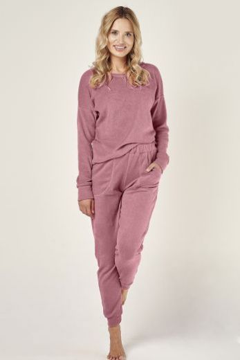 Пижама женская TARO Davina 3026-01, лонгслив и брюки, розовый