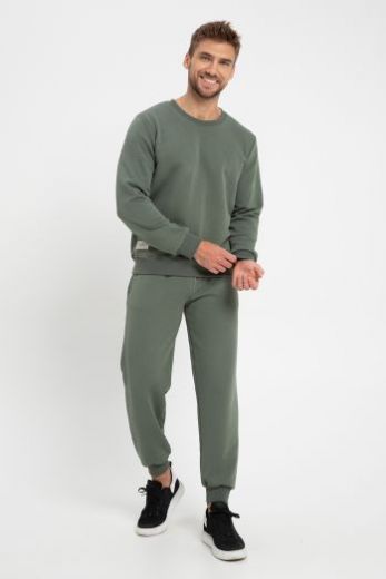 Пижама мужская TARO Scott 3068-01, лонгслив и брюки, зеленый