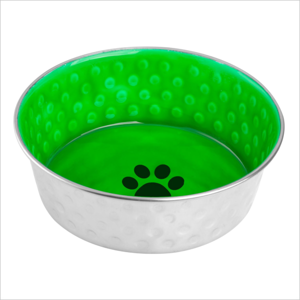Миска для кошек и собак Mr.Kranch зеленая из нержавеющей стали с керамическим покрытием 400 мл