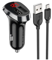 Автомобильное зарядное устройство Borofone BZ15 + кабель USB