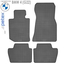 Коврики BMW 4 (G22) от 2020 -  Coupe в салон резиновые Petex (Германия) - 4 шт.