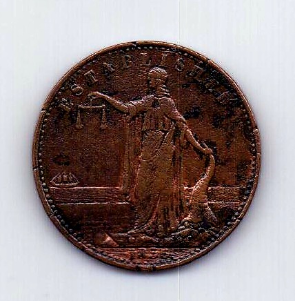 1 пенни 1836 Австралия Редкость XF