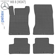 Коврики Mercedes Benz B (W247) от 2019 -  в салон резиновые Petex (Германия) - 4 шт.