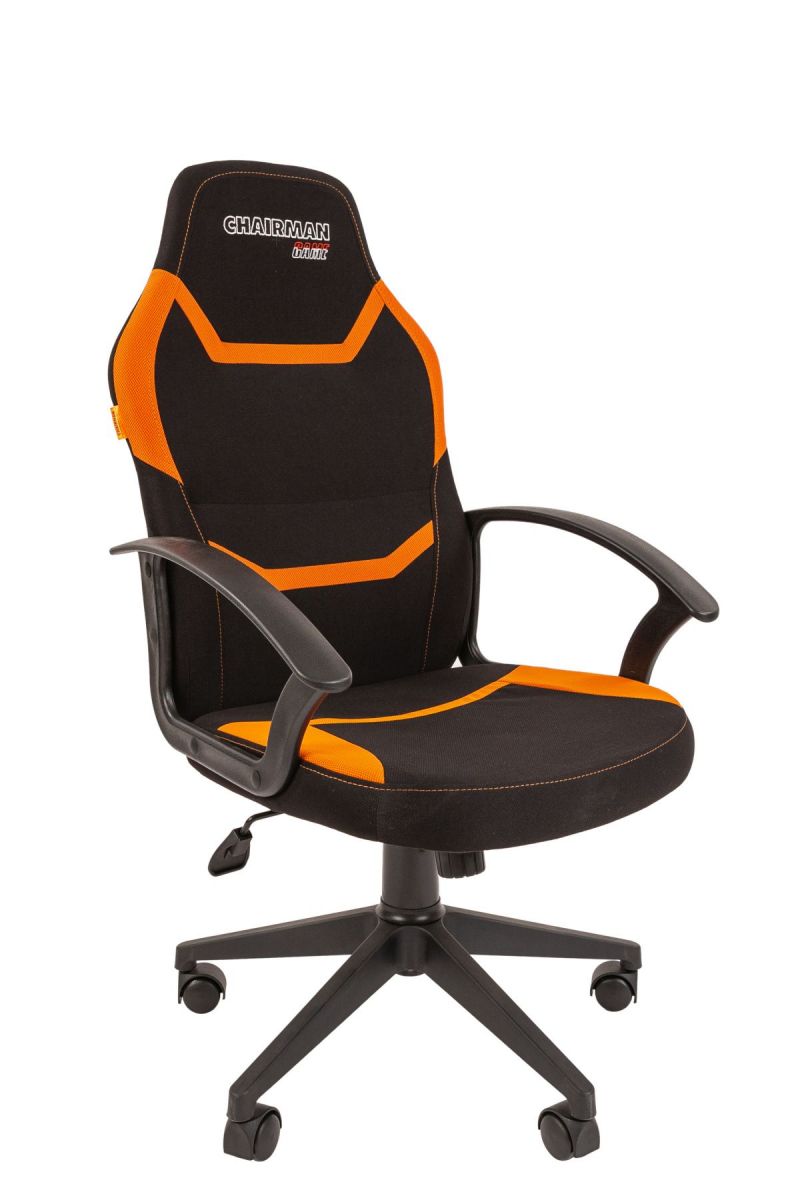 Кресло геймера CHAIRMAN GAME 9 (Полиэстер чёрный/оранжевый)
