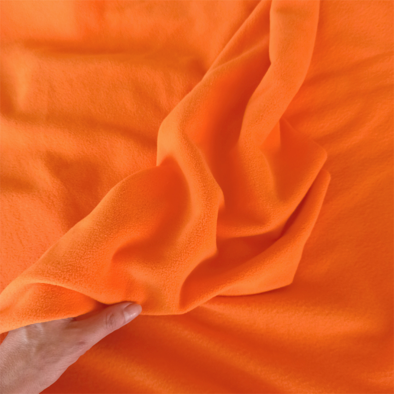 Флис ткань, FA-0861, двухсторонний с антипиллинговой обработкой, плотность 220 гр/м2, ширина 160 см, цвет оранжевый