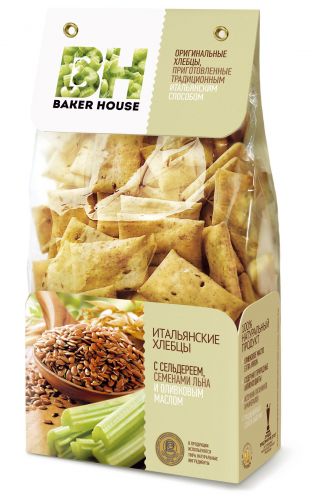 Baker House xlebci italyan kərəviz, kətan toxumu və zeytun yağı ilə, 250 gr