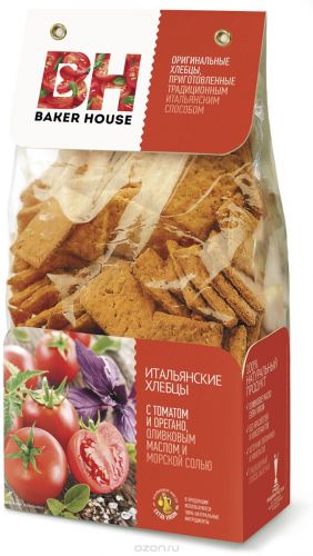 Baker House xlebci italyan pomidor, oregano, zeytun yağı və dəniz duzu ilə, 250 gr