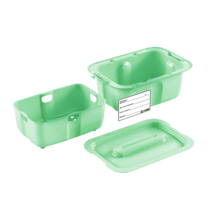 Емкость-контейнер полимерный для дезинфекции и предстерилизационной обработки изделий ЕДПО-1 салатовый